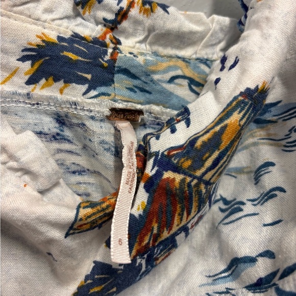 Free People Beach Party Midi Neutral Cream Floral Print Women's Dress vacation - Picture 9 of 10